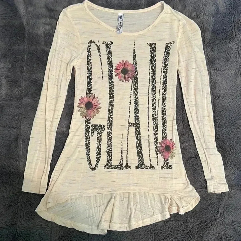 💙Sparkly glam T-shirt with flowers